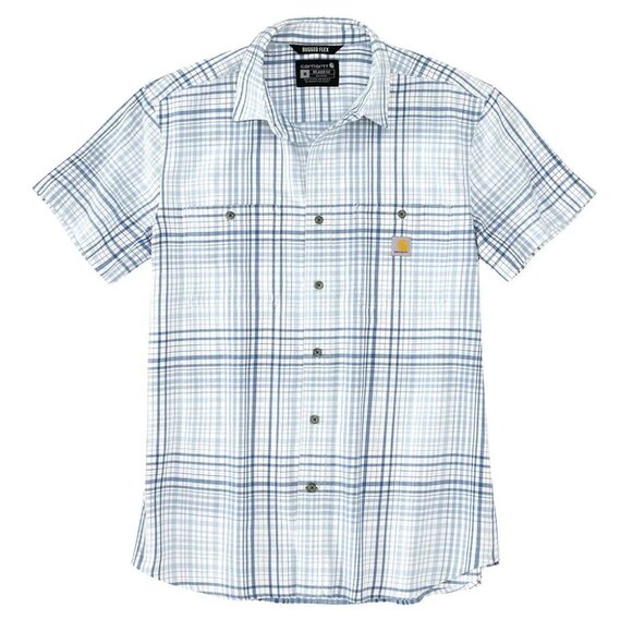 Carhartt Men's Rugged Flex Relaxed Fit Lightweight Short Sleeve Plaid Shirt MED - Picture 1 of 6